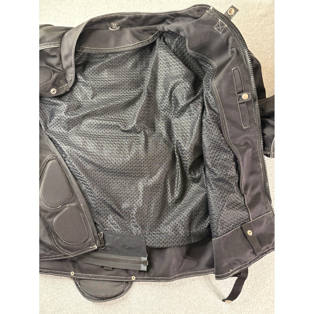 First Racing Motorcycle Jacket Black Mesh Armored Padded Riding Mens 3X Large - Picture 8 of 14